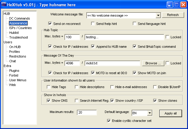 HeXHub GUI